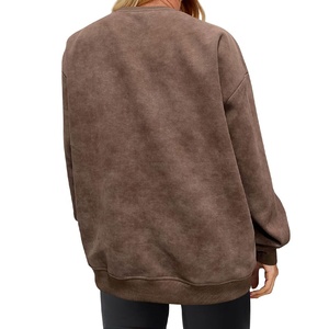 Vente en gros Pull en coton pour femme, vêtements de ville décontractés pour femme, figurines à épaules tombantes, sweats à capuche respirants et écologiques, tricotés - Product Image 2