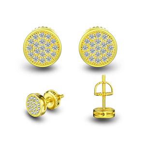 Pendientes Redondos de Diamante Moissanite Brillante, Plata de Ley 925, Joyería con Incrustaciones de Diamantes para Hombres y Mujeres - Product Image 1