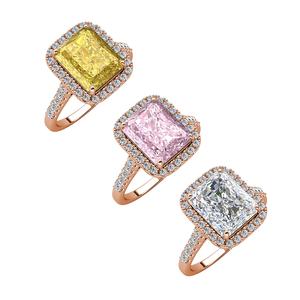 2023 fantaisie pierre de glace pilée bijoux de luxe 925 en argent Sterling déclaration grande bague de fiançailles pour les femmes bijoux de destin - Product Image 5