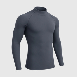 Vente en gros de t-shirts de compression personnalisés pour hommes, manches longues, respirants, sans coutures, anti-UV, séchage rapide, écologiques, pour la gym, le baseball, et comme rashguard - Product Image 4