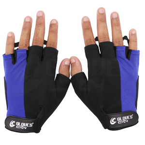 Guantes profesionales de levantamiento de pesas de medio dedo para hombres y mujeres, correa ajustable incorporada negra para entrenamiento de ejercicio de gimnasio - Product Image 3