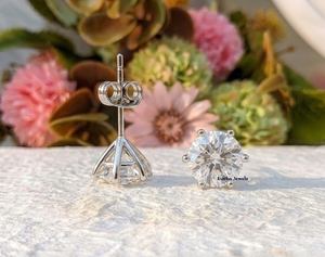 Lurba Jewels 3Ct Brilliant Cut Moissanite <b>Stud</b> Earrings Gold Plated 925 <b>Silver</b> Clear Sparkling Minimalist Pair for Women - Product Image 2