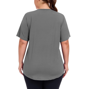 T-shirt de sport Relax Fit pour femme, tissu doux, vêtements confortables, équipement d'entraînement pour femmes grandes tailles, vêtements d'entraînement confortables - Product Image 2