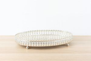High Quality Elegant German Silver Oval Serving Tray Decorative Platter Floral Pattern Engraved Design Multi-piece Package <b>Home</b> - Product Image 5