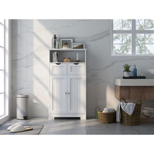 Mobiletto da Bagno Salvaspazio Bianco per Uso Domestico e Alberghiero - Product Image 3