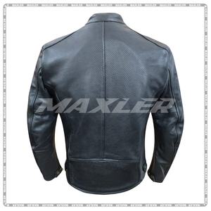 Chaqueta de moto de cuero aprobada por la CE para Hombre | Chaqueta de motorista duradera | Chaqueta de cuero para montar para todas las estaciones - Product Image 4
