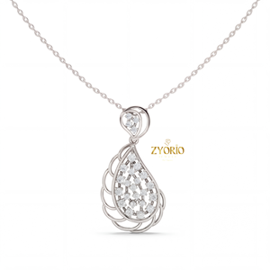 Colgante de Diamante Cultivado en Laboratorio en Forma de Lágrima de Oro, en Oro de 14K/18K, Joyería de Lujo para Mujer, para Compromiso, Boda, Fiestas y Otras Ocasiones - Product Image 3