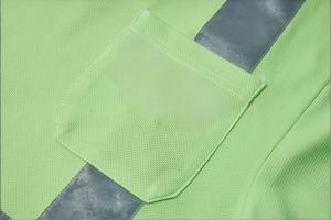 New High-Visibility T <b>Shirt</b> Fluorescent Green Breathable Mesh Fabric Long Sleeve Safety Uniform with Reflective Stripe - Product Image 4