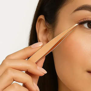 Precision Slant Tip <b>Eyebrow</b> Tweezers Stainless Steel Facial <b>Hair</b> <b>Removal</b> Tool Professional Beauty Tweezer For <b>Eyebrow</b> - Product Image 6