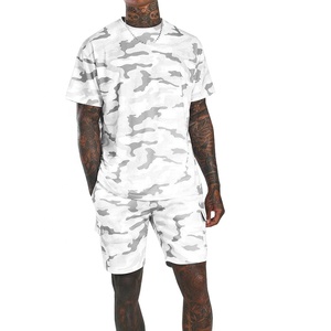 2022 Summer Season Twin <b>Sets</b> For Men Customize Design Camouflage Print <b>PC</b> Cotton Shorts <b>Set</b> For Women - Product Image 3