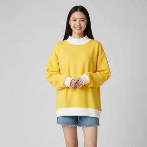 Nouveau sweat-shirt oversize pour femme, col montant, éco-responsable, avec broderie frontale et écusson à sequins, du Conseil National Pan-Hellénique - Product Image 2