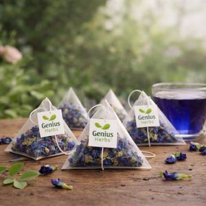Thé en sachet Blue Pea Pyramid, profil de saveur premium, formule de défense immunitaire, matière première de haute qualité, mélange de fleurs et d'herbes - Product Image 2