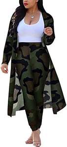 Conjuntos de 2 Piezas de Cárdigan Largo Estampado de Moda para Mujer, Conjunto de Abrigo de Manga Larga y Pantalones - Product Image 4