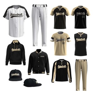 Uniformes de baseball unisexes rayés, lettres et numéros brodés, uniformes de baseball personnalisés avec service OEM - Product Image 5