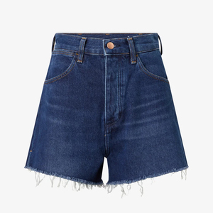 High Quality Customized Women's Summer Casual Blue Denim Shorts Ripped Hole Printed Pattern Logo Waist Pockets Best Customized - Product Image 5