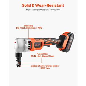 18V Cordless Metal <b>Nibbler</b> 2000 MAh Battery 1200 RPM Brushless Motor Electric Cutter for Stainless Steel Copper Sheet Plastic - Product Image 6