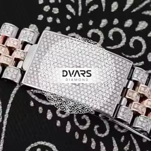 Luxury Moissanite <b>Diamond</b> <b>Watch</b> with Pointer Dial Water Resistant for Men and Women Elegant for Parties & Gifting From India - Product Image 2