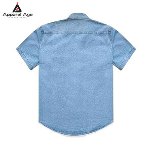 เสื้อเชิ้ตยีนส์ดีไซน์สั่งทำรุ่นใหม่ขายดี ทรงโอเวอร์ไซส์ มีกระเป๋าหน้าอก ระบายอากาศได้ดี แขนสั้น สำหรับผู้ชาย - Product Image 2