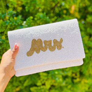 กระเป๋าคลัทช์ลูกปัดสีทองสีขาวสำหรับเจ้าสาวทำมือสุดหรูสำหรับงานแต่งงานกระเป๋างานราตรีทำจากแก้วลูกปัดทนทานกระเป๋าถือดีไซน์เนอร์พกพาได้ - Product Image 4