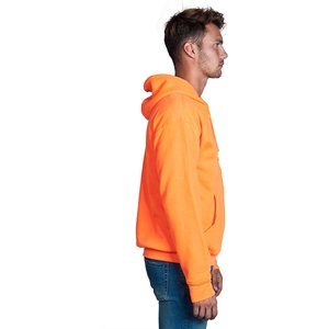 Sudadera con Capucha y Cierre para Hombre, Color Naranja, Corte Regular, Felpa, Color Sólido, 100% Algodón, Bolsillo Delantero, Otoño - Product Image 3