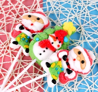 Bonbons de Noël 36g, sucettes en guimauve en forme de Père Noël, bonhomme de neige, arbre, goût sucré, boîte de 18 bâtonnets/boîte
