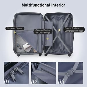 TSA lucchetto 3 pezzi Set portapacchi Hardside Spinner valigia in 20 "24" 28 "taglie - Product Image 5