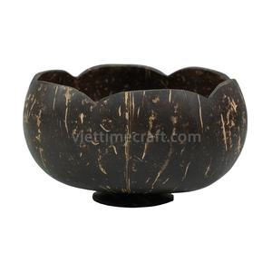 Lotus Shaped <b>Coconut</b> <b>Bowl</b> with Stand, Handmade Multi-Purpose Decor from Vietnam Wholesale Handicraft - Product Image 1