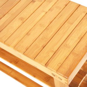 Scarpiera in bambù a 90 cm con scomparto per stivali, a strati, per riporre scarpe e stivali RT - Product Image 6