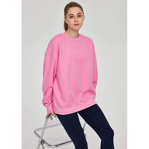 Sweat-shirt à col montant en coton doux pour femme, avec logo personnalisé, style streetwear, broderie, pull en molleton surdimensionné pour femme - Product Image 3