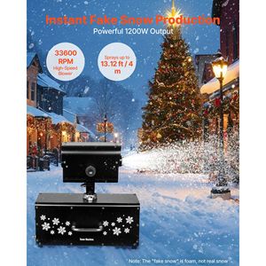 Machine à neige sans fil à télécommande 1200W à haut rendement, tête oscillante à 90 degrés, générateur de neige à glace sèche, large couverture - Product Image 2