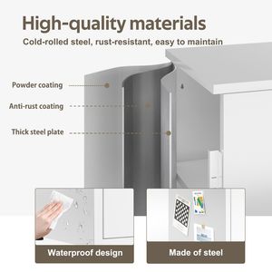Metal Storage Locker Cabinet with Lock 34.6"H Steel Single Door <b>Adjustable</b> <b>Shelf</b> Lockable Employee Locker - Product Image 5