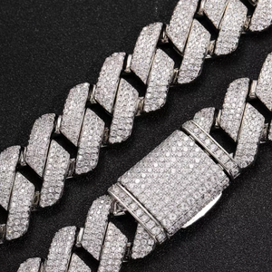 Premium 925 Sterling Silver <b>Iced</b> <b>Out</b> VVS Moissanite Cuban Link <b>Chain</b> GRA Certified Men Women Hip Hop Jewelry Factory - Product Image 2