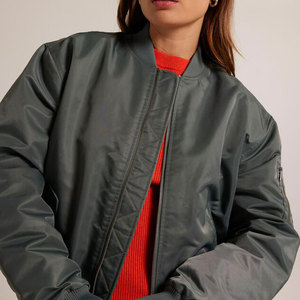 New <b>Women's</b> Breathable <b>Lightweight</b> Zipper <b>Bomber</b> <b>Jacket</b> Stylish Casual Comfortable All Season Wear Trendy Streetwear Outerwear - Product Image 5