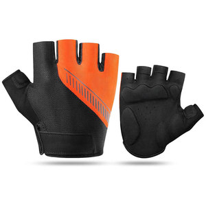 Gants de cyclisme unisexes Perfectionists à demi-doigts, imprimé animal, enduits de polyuréthane, noirs, en tissu tissé, antidérapants, pour la course - Product Image 1