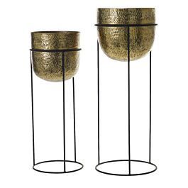 Maceta de Metal Dorado con Soporte – Maceta Decorativa para Interiores, para Balcón, Sala de Estar y Mesa |   Decoración para el Hogar al por Mayor - Product Image 4