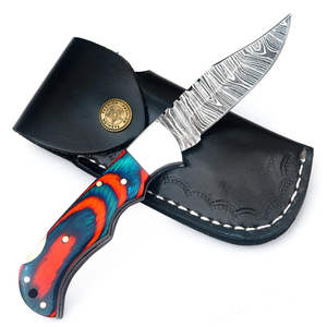 Custom Forge Damascus Steel Folding Blade <b>Knife</b> Pakka Wood <b>Handle</b> Sheath Pocket EDC Hunting Camping Industrial Grade <b>Knife</b> - Product Image 5