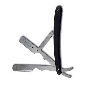 Navaja de barbero, herramientas de barbería, navaja para el cabello con mango de acero inoxidable, navaja de afeitar plegable de filo recto - Product Image 5