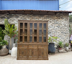 Estantería rústica de madera reciclada marrón, mueble de salón con vitrina para uso doméstico, procedente de Vietnam. - Product Image 3