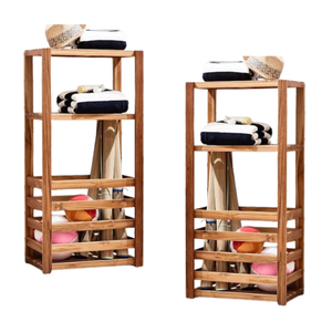 Meubles de salle de bain d'hôtel support de salle de bain en bois de teck support de rangement durable meilleure qualité - Product Image 6