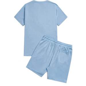Summer Men's T-shirt Set 2 Piece Men's Sportswear Suit Sports Fitness Custom Brand Printed Short Sleeve Two Piece Shorts Set Men - Product Image 2