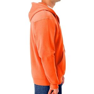 Sudadera con capucha naranja de cierre completo, ligera, para entrenamiento, con bolsillo tipo canguro, para fitness, correr y hacer ejercicio. - Product Image 3