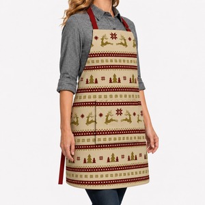 Christmas printed Design <b>Apron</b> soft Premium Quality Bib <b>Kitchen</b> <b>Apron</b> With Pocket Design for Christmas Wholesale Price. - Product Image 4