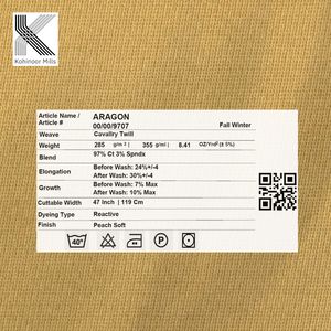 Tela de Sarga Premium para Caballería, 285 g/m², 97% Algodón, 3% Elastano, Material Chino Suave y Elástico Tipo Melocotón para Pantalones de Hombre, Proveedor Mayorista - Product Image 4