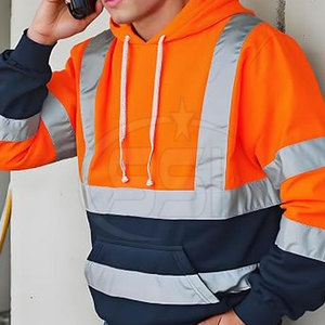 Sudadera Impermeable de Alta Visibilidad Naranja Reflectante, Ropa de Trabajo de Seguridad Clase 2 con Certificación ANSI y Logotipo Personalizado - Product Image 3