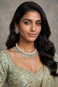 Ensemble de bijoux traditionnels indiens en laiton plaqué or, style indien tendance, pour mariage, fête et fiançailles, pour femmes, réglable - Product Image 3