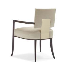 Sillón Caracole con Asiento Reservado, Hecho de Madera de Teca con Tapicería Color Crema Plateado Suave. - Product Image 6