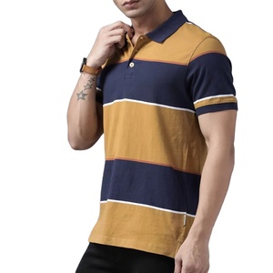 Polo rayé pour homme à manches courtes, décontracté, respirant, idéal pour le golf, vente en gros directe usine - Product Image 1
