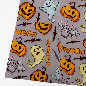 Custom Halloween Print Medical Scrubs V-Neck Short Sleeve Nurse Uniform Women's Holiday <b>Festive</b> Scrub <b>Top</b> with Pockets - Product Image 4