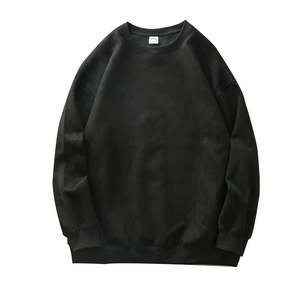 Mens <b>Black</b> <b>Crew</b> <b>Neck</b> <b>Sweatshirt</b> 100% Cotton Oversized Pullover Casual Autumn Wear Regular Fit Solid Color Knitted Long Sleeve - Product Image 1