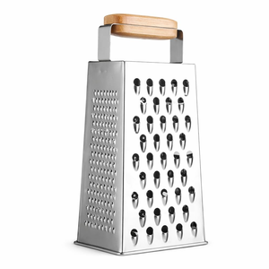 Metal Vegetable Grater with Wooden Handle Stainless Steel Box Grater for Cheese Vegetables and Kitchen Food Preparation Decor - Product Image 3
